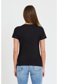 Guess - GUESS Czarny damski T-shirt bawełnany STONES&EMBRO TEE, Rozmiar S. Kolor: czarny #4