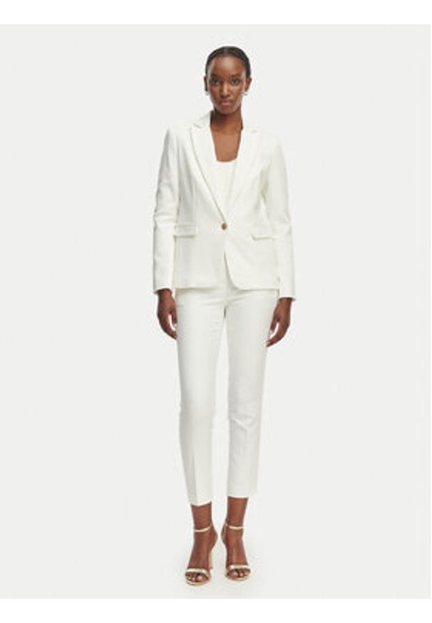 Morgan Spodnie materiałowe 222-PLIME.F Biały Regular Fit. Kolor: biały. Materiał: syntetyk, bawełna