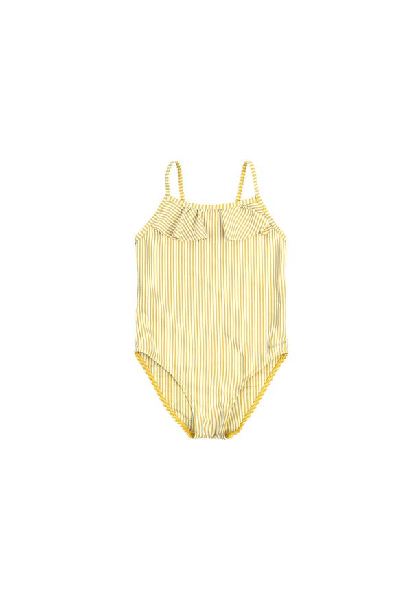 NABAIJI - Strój jednoczęściowy pływacki dla malucha Nabaiji Madina Lanza z falbanką. Kolor: żółty. Materiał: poliamid, poliester, materiał, elastan