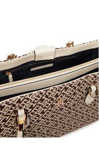 TOMMY HILFIGER - Tommy Hilfiger Torebka Th Grace Satchel Jacquard AW0AW18754 Brązowy. Kolor: brązowy #4