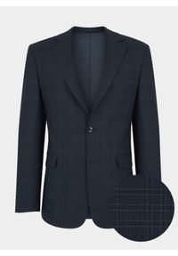 Pako Lorente - Granatowa marynarka garniturowa P22WF-3G-041-G-S. Kolor: niebieski. Materiał: tkanina. Wzór: kratka #6