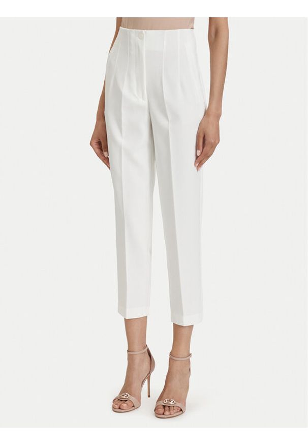 ACCESS FASHION Spodnie materiałowe 63-5132-135 Biały Regular Fit. Kolor: biały. Materiał: syntetyk