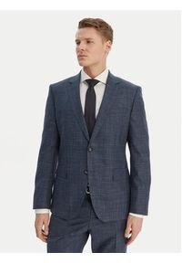 BOSS Garnitur H-Huge 50561829 Granatowy Slim Fit. Kolor: niebieski. Materiał: wełna #7