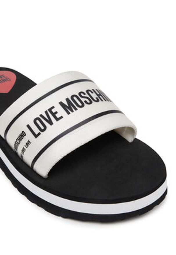 Love Moschino - LOVE MOSCHINO Klapki JA28334G0MIX6100 Biały. Kolor: biały. Materiał: materiał