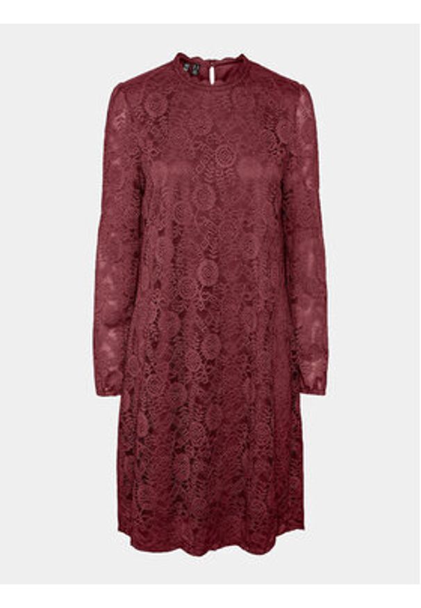 Pieces Sukienka codzienna 17139864 Bordowy Regular Fit. Okazja: na co dzień. Kolor: czerwony. Materiał: syntetyk. Typ sukienki: proste. Styl: casual