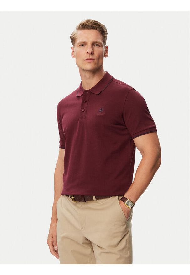 Beverly Hills Polo Club Polo P-SS26M-P42561 Bordowy Regular Fit. Typ kołnierza: polo. Kolor: czerwony. Materiał: bawełna