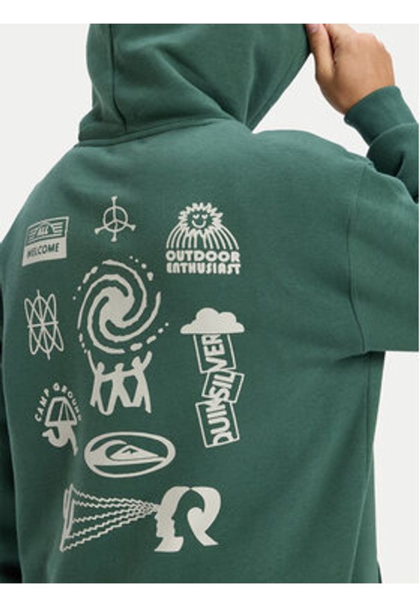 Quiksilver Bluza Salt Water Graphic EQYFT05126 Zielony Regular Fit. Kolor: zielony. Materiał: bawełna