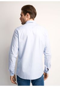 Ochnik - Koszula męska. Kolor: niebieski. Materiał: bawełna