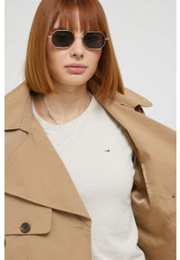 Abercrombie & Fitch kurtka damska kolor beżowy przejściowa. Okazja: na co dzień. Kolor: beżowy. Styl: casual, klasyczny #2