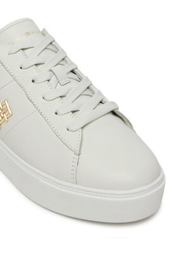 TOMMY HILFIGER - Tommy Hilfiger Sneakersy Platform Court Sneaker FW0FW08464 Biały. Kolor: biały. Materiał: skóra. Obcas: na platformie