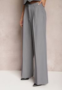 Renee - Szare Szerokie Spodnie High Waist Seraphella. Stan: podwyższony. Kolor: szary