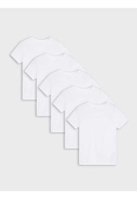 Sinsay - Koszulki basic 5 pack - biały. Kolor: biały