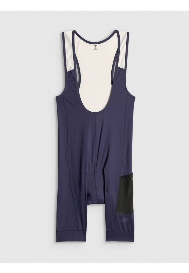 4f - 4F Spodenki rowerowe damskie - granatowe M. Kolor: niebieski. Materiał: materiał. Długość: krótkie. Sport: kolarstwo