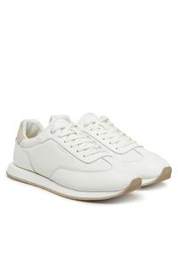 Calvin Klein Sneakersy Low Top Lace Up Tmbl Lth HM0HM01804 Biały. Kolor: biały. Materiał: skóra