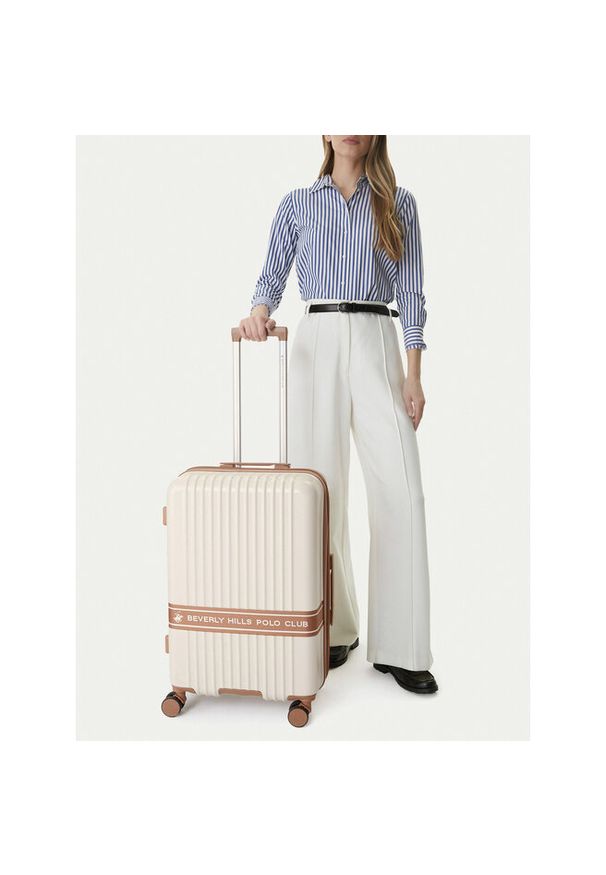 Walizka średnia Beverly Hills Polo Club. Kolor: beżowy