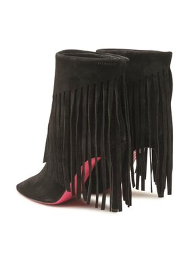 Pinko - PINKO Kowbojki Olympe Tronchetto PE 23 BKJS1 100573 A0N8 Czarny. Kolor: czarny. Materiał: zamsz, skóra