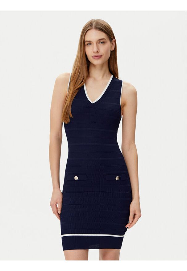 Guess Sukienka codzienna 5RGK99 5640Z Granatowy Regular Fit. Okazja: na co dzień. Kolor: niebieski. Materiał: wiskoza. Typ sukienki: proste. Styl: casual
