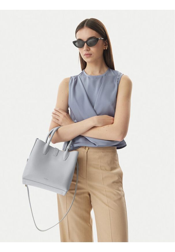 Furla Torebka Goccia S WB01949 ARE000 KH CRH00 Szary. Kolor: szary. Materiał: skórzane