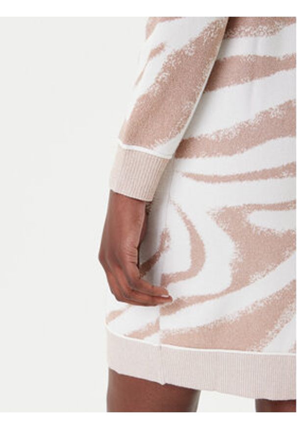 Liu Jo Sport Sukienka dzianinowa TF4105 MS49I Beżowy Regular Fit. Kolor: beżowy. Materiał: wiskoza. Typ sukienki: sportowe. Styl: sportowy