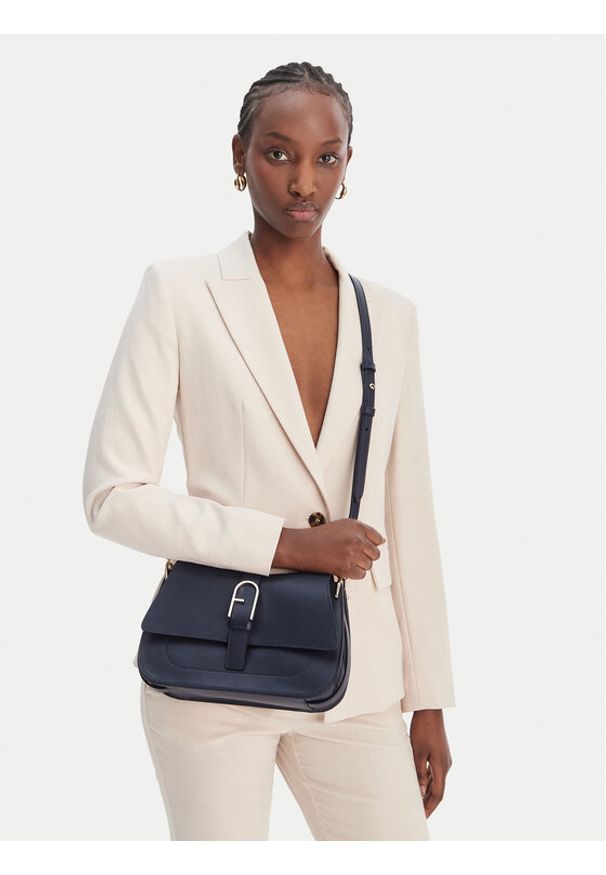 Furla Torebka Flow M Top WB00996 BX2045 BG 4852S Granatowy. Kolor: niebieski. Materiał: skórzane