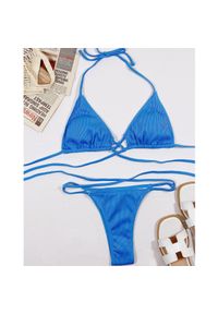 Intica - Dwuczęściowy strój kąpielowy regulowany ze sznureczkami na lato Sylva. Kolor: niebieski. Materiał: materiał