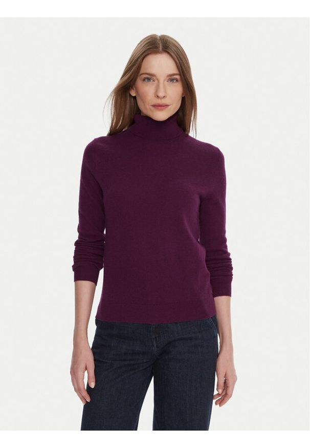 United Colors of Benetton - United Colors Of Benetton Golf 1002D2348 Fioletowy Regular Fit. Typ kołnierza: golf. Kolor: fioletowy. Materiał: wełna