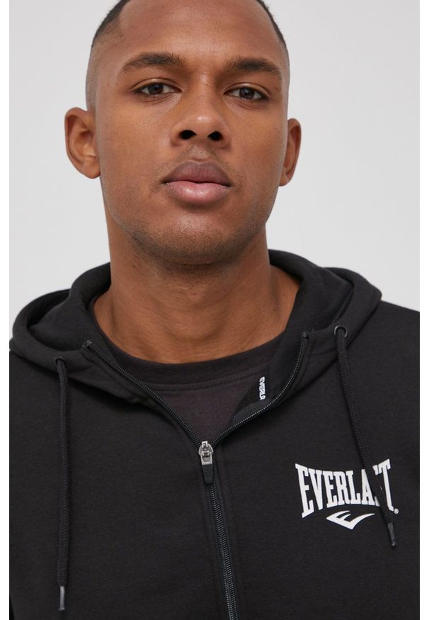 EVERLAST - Everlast Bluza męska kolor czarny z kapturem z nadrukiem. Okazja: na co dzień. Typ kołnierza: kaptur. Kolor: czarny. Materiał: dzianina. Wzór: nadruk. Styl: casual