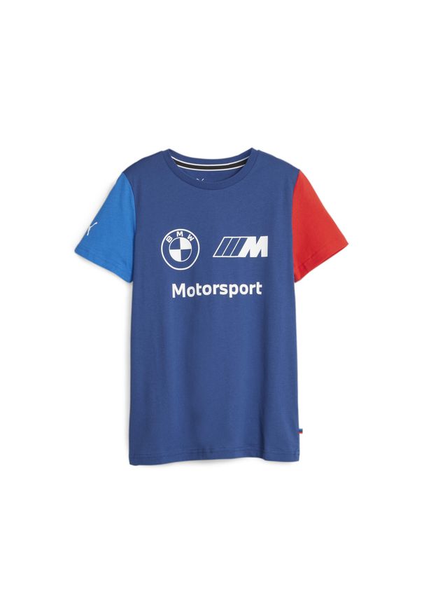 Puma - Koszulka BMW M Motorsport Essentials Logo PUMA Pro Blue M Color. Kolor: niebieski. Wzór: nadruk. Sport: joga i pilates