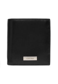 Calvin Klein Portfel Plaque Slim Trifold W Coin + Car LV04D1137G Czarny. Kolor: czarny. Materiał: skóra #1