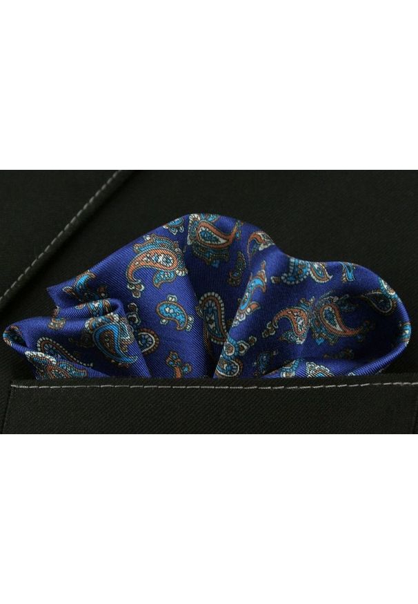 Niebieska poszetka EM Men's Accessories paisley