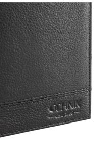 Ochnik - Skórzany portfel męski z przeszyciem. Kolor: czarny. Materiał: skóra #6