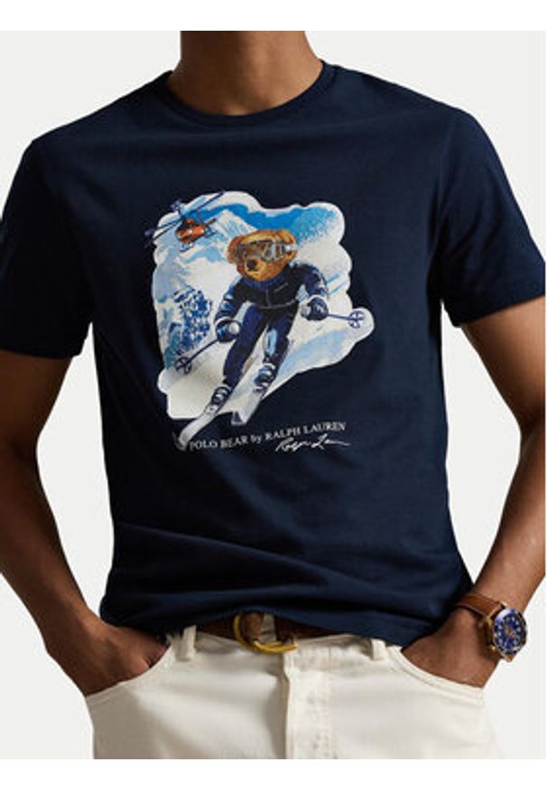 Polo Ralph Lauren T-Shirt 710P07343002 Granatowy Regular Fit. Typ kołnierza: polo. Kolor: niebieski. Materiał: bawełna