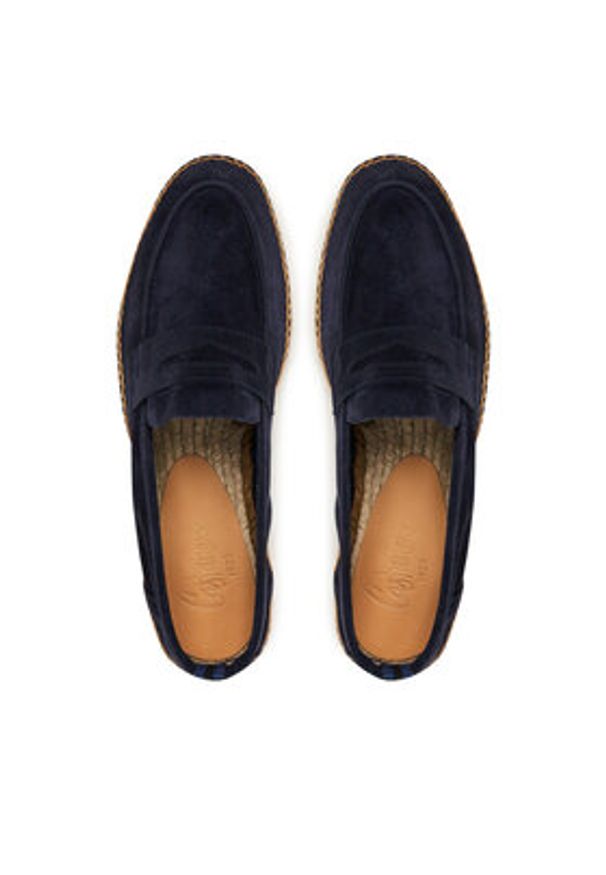 Castañer Espadryle Nacho T/186 23417 Granatowy. Kolor: niebieski. Materiał: zamsz, skóra