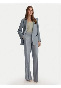 Marella Spodnie materiałowe Odino 2613131121 Błękitny Straight Fit. Kolor: niebieski. Materiał: len #3