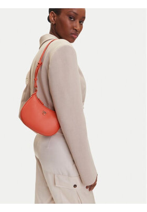 Pinko - PINKO Torebka Half Moon Baby PE 25 PLTT 103538 A0F1 Koralowy. Kolor: pomarańczowy. Materiał: skórzane