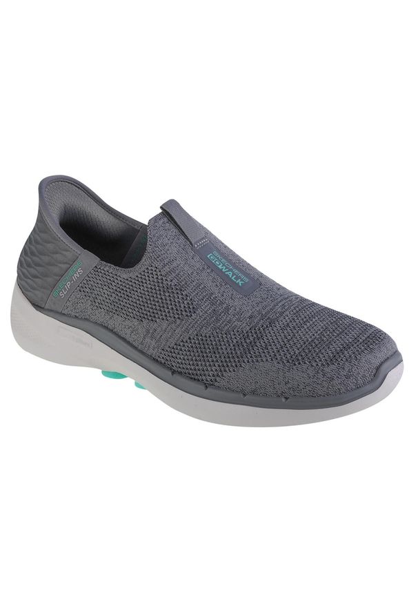 skechers - Buty sportowe Sneakersy damskie, Skechers Go Walk 6 Fabulous View Slip-ins. Kolor: szary. Sport: turystyka piesza