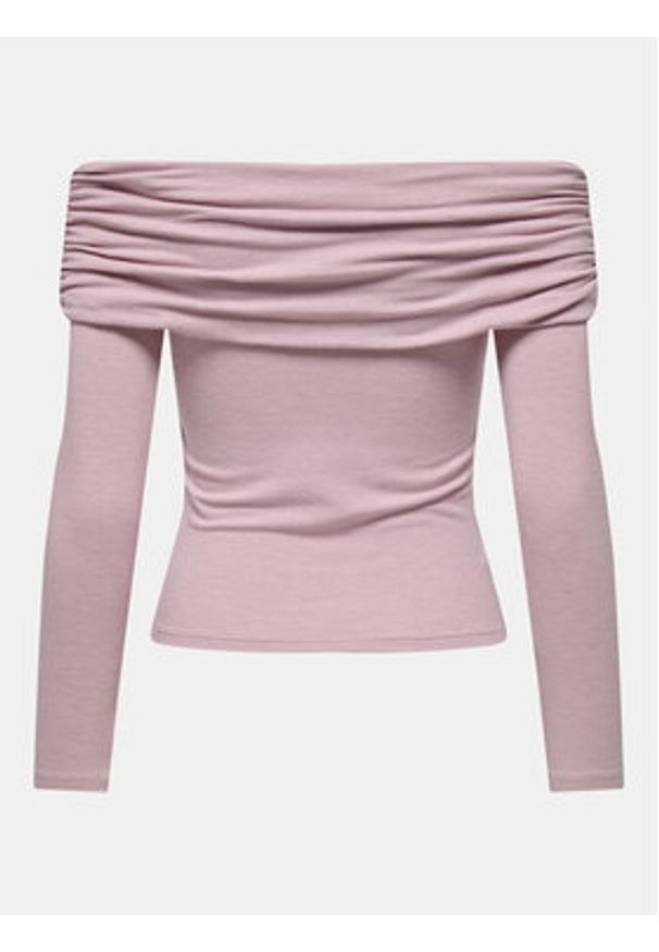 only - ONLY Bluzka Glamour 15339759 Różowy Slim Fit. Kolor: różowy. Materiał: syntetyk. Styl: glamour