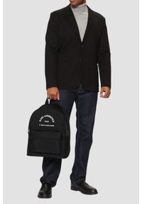 Karl Lagerfeld - KARL LAGERFELD Czarny męski plecak Nylon. Kolor: czarny. Materiał: nylon. Styl: casual