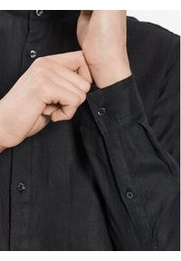 Hugo Koszula 50490740 Czarny Slim Fit. Kolor: czarny. Materiał: len #4