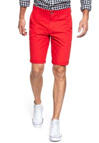 Mustang - SPODENKI MUSTANG Classic Chino Short Flame Scarlet 1009613 7130. Materiał: materiał #6