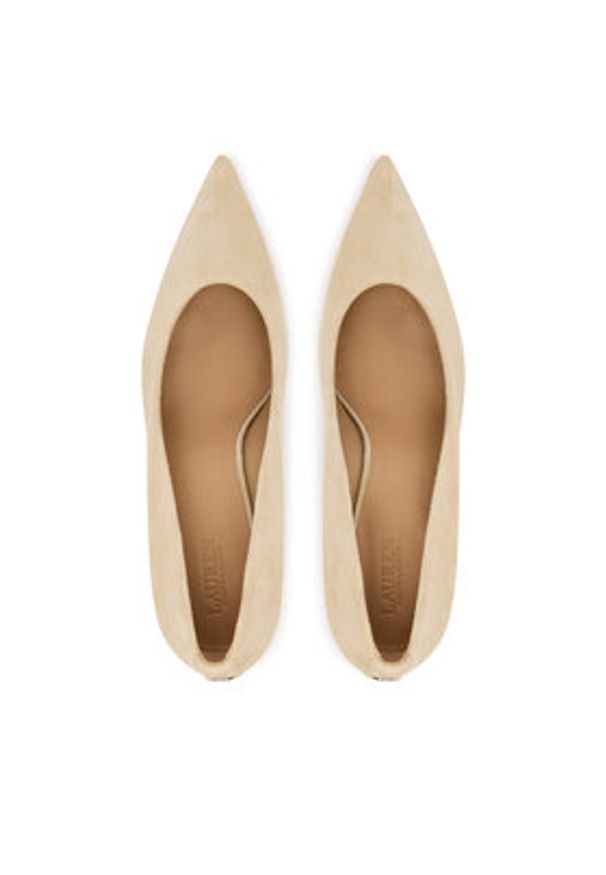 Lauren Ralph Lauren - LAUREN RALPH LAUREN Czółenka Kingad 802967743003 Beżowy. Kolor: beżowy. Materiał: skóra, zamsz