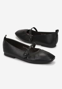 Renee - Czarne Balerinki na Płaskiej Podeszwie z Rzepem Estrisa. Okazja: na co dzień. Zapięcie: rzepy. Kolor: czarny. Obcas: na płaskiej podeszwie. Styl: casual #4