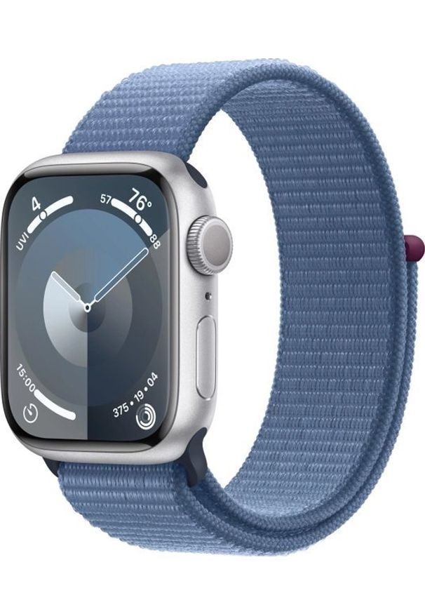 APPLE - Smartwatch Apple Watch 9 41mm GPS Silver Alu Sport Loop Niebieski (mr923qc/a). Rodzaj zegarka: smartwatch. Kolor: niebieski. Styl: sportowy
