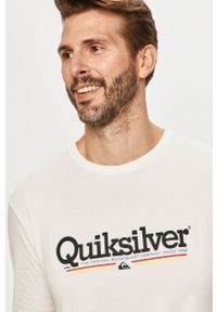 Quiksilver - Longsleeve. Okazja: na co dzień. Kolor: biały. Materiał: bawełna, dzianina. Długość rękawa: długi rękaw. Wzór: nadruk. Styl: casual #6