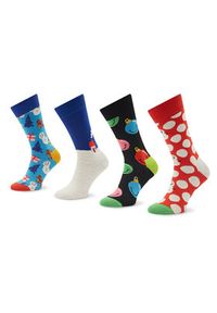 Happy-Socks - Happy Socks Zestaw 4 par wysokich skarpet unisex XHTG09-6300 Kolorowy. Materiał: materiał, bawełna. Wzór: kolorowy #3