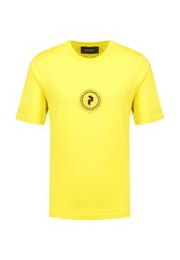 Peak Performance - T-shirt PEAK PERFORMANCE SEASONAL PATCH. Kolor: żółty. Materiał: bawełna. Wzór: aplikacja, nadruk