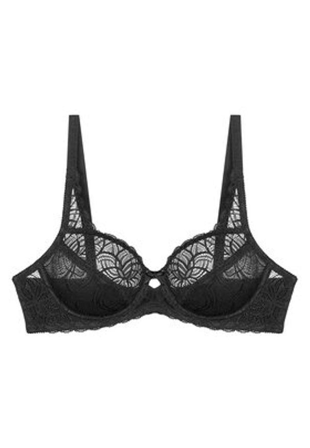 Triumph Biustonosz z fiszbiną Amourette Graphic 10229007 Czarny. Kolor: czarny. Materiał: syntetyk