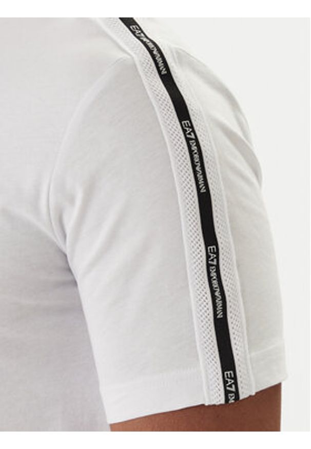 EA7 Emporio Armani T-Shirt 7M001476 AF10375 Biały Regular Fit. Kolor: biały. Materiał: bawełna