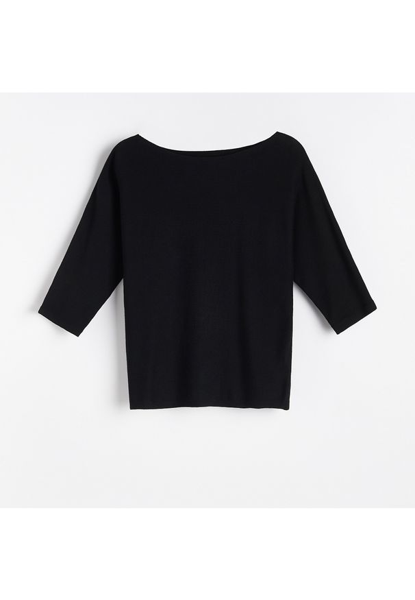 Reserved - Sweter nietoperz - Czarny. Kolor: czarny