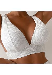 Intica - Strój kąpielowy z figami dopasowany do sylwetki Brynn. Kolor: biały. Materiał: materiał #2